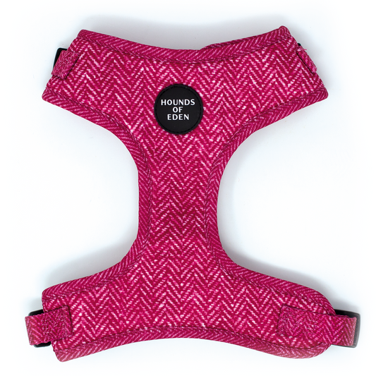'Bella' - Pink Herringbone Dog Harness - The Bark Market