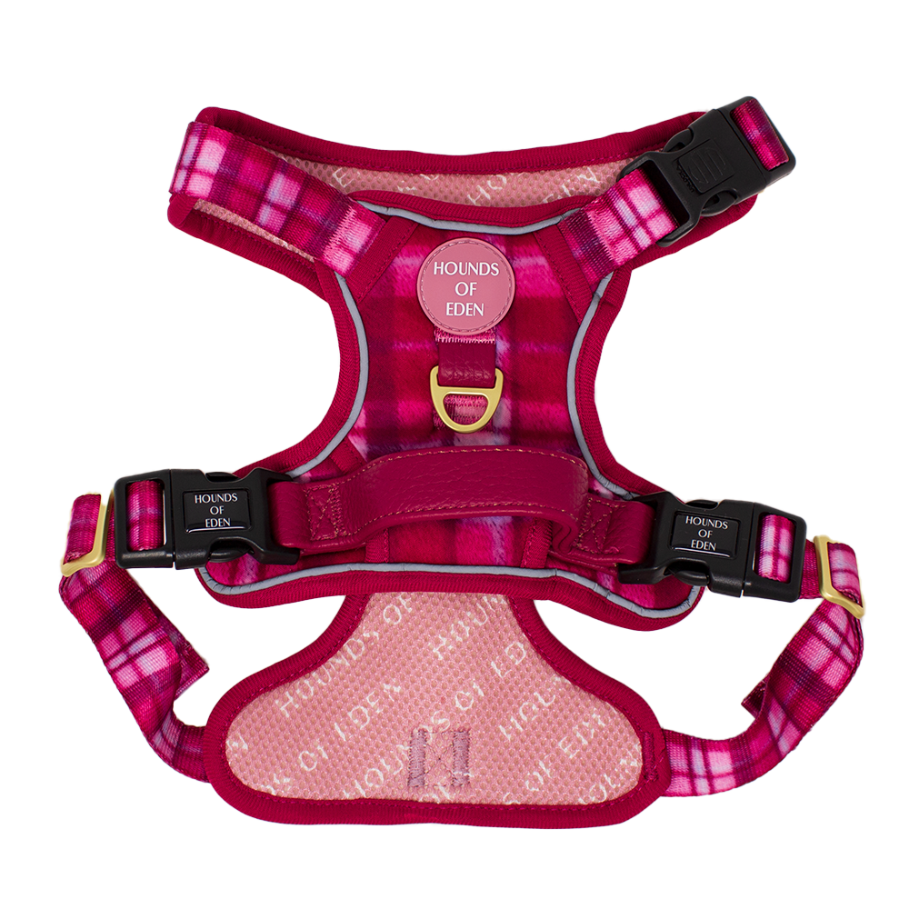 Rose Berry Plaid - Supaw Strong™ Lite Dog Harness (XS-XL) - The Bark Market