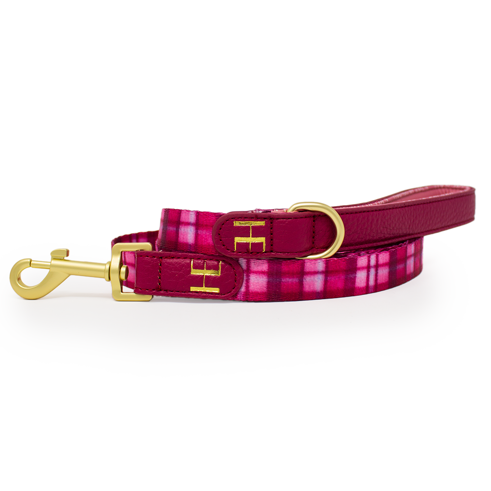 Rose Berry Plaid - Adjustable Dog Harness (XXS-XS) - The Bark Market