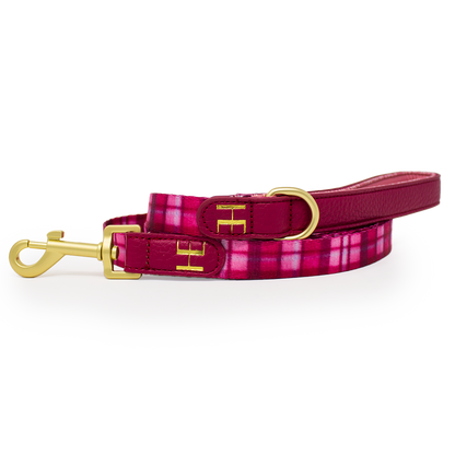 Rose Berry Plaid - Adjustable Dog Harness (XXS-XS) - The Bark Market