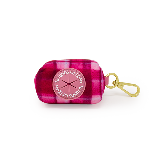 Rose Berry Plaid Poop Bag Holder - The Bark Market