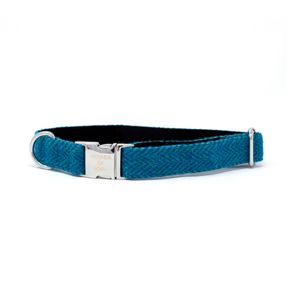 'Bruce' - Blue & Teal Herringbone Dog Harness - The Bark Market