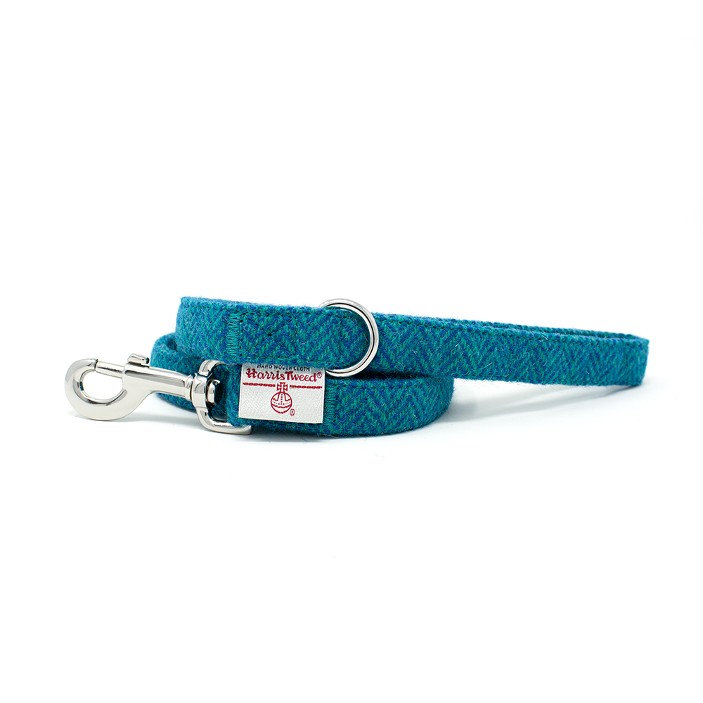 'Bruce' - Blue & Teal Herringbone Dog Harness - The Bark Market