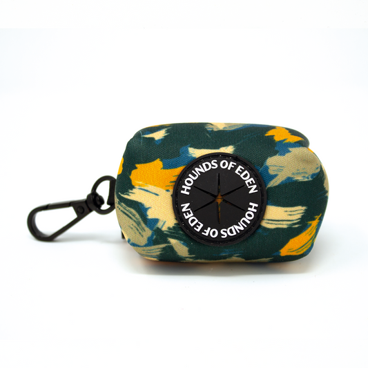 'Brush it Off’ - Olive, Blue & Orange Camo Pattern Poop/Treat Bag Holder - The Bark Market
