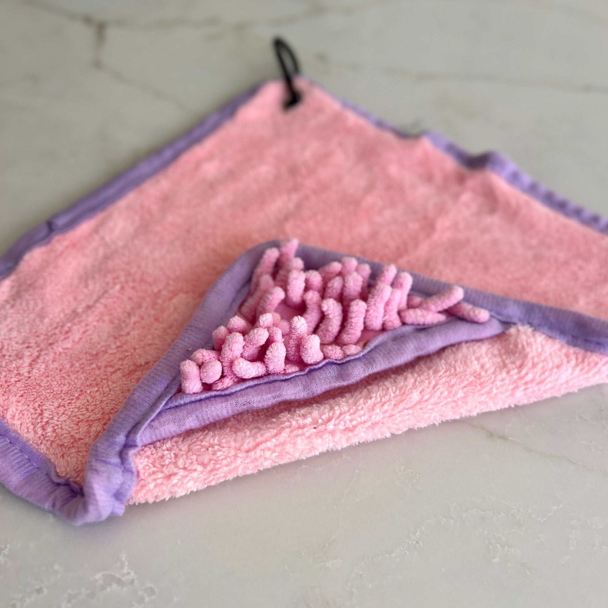 Mini Dog Towel + Clip, Pink & Lilac - The Bark Market
