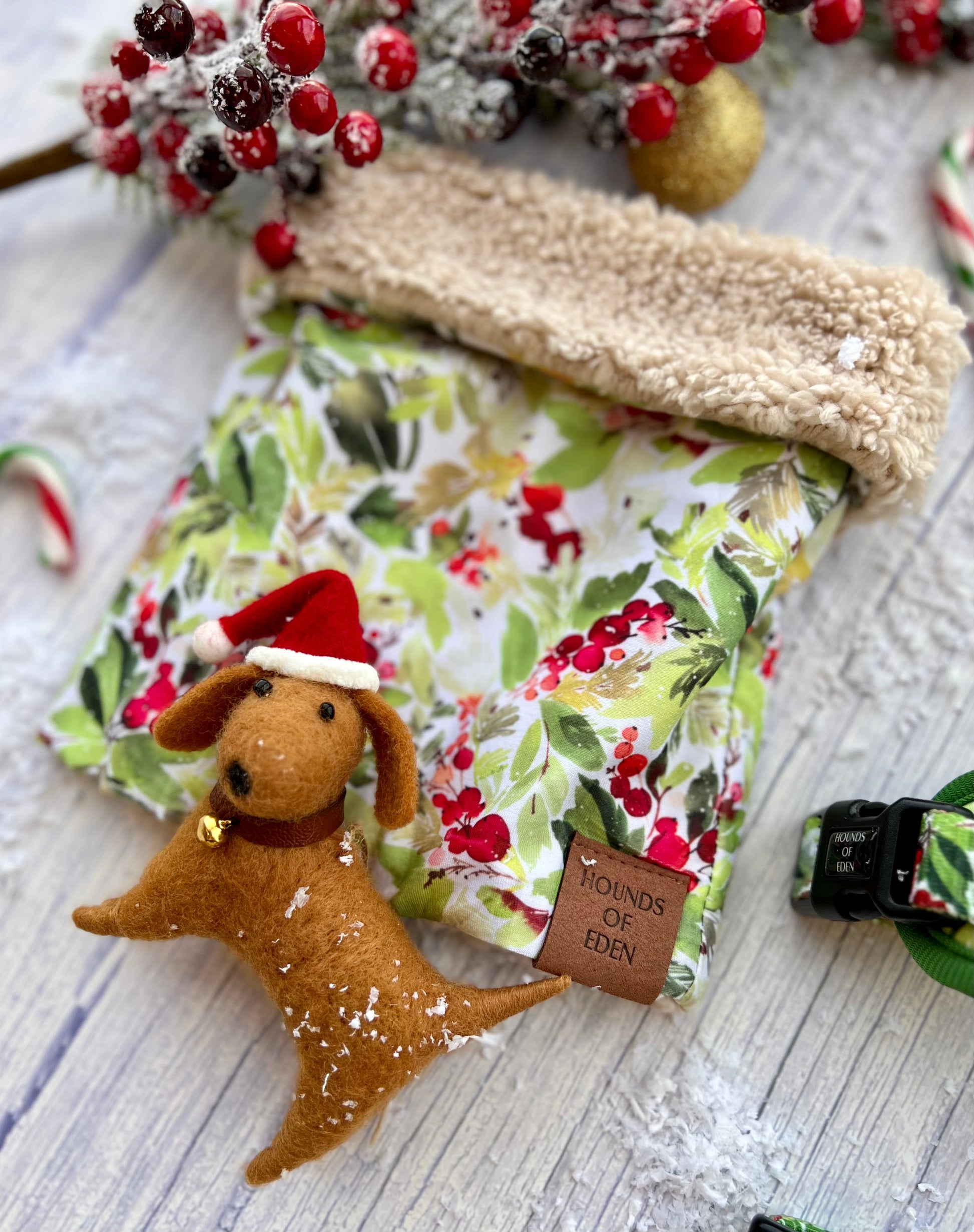 Winter Spruce & Berries Dog Snood - The Bark Market