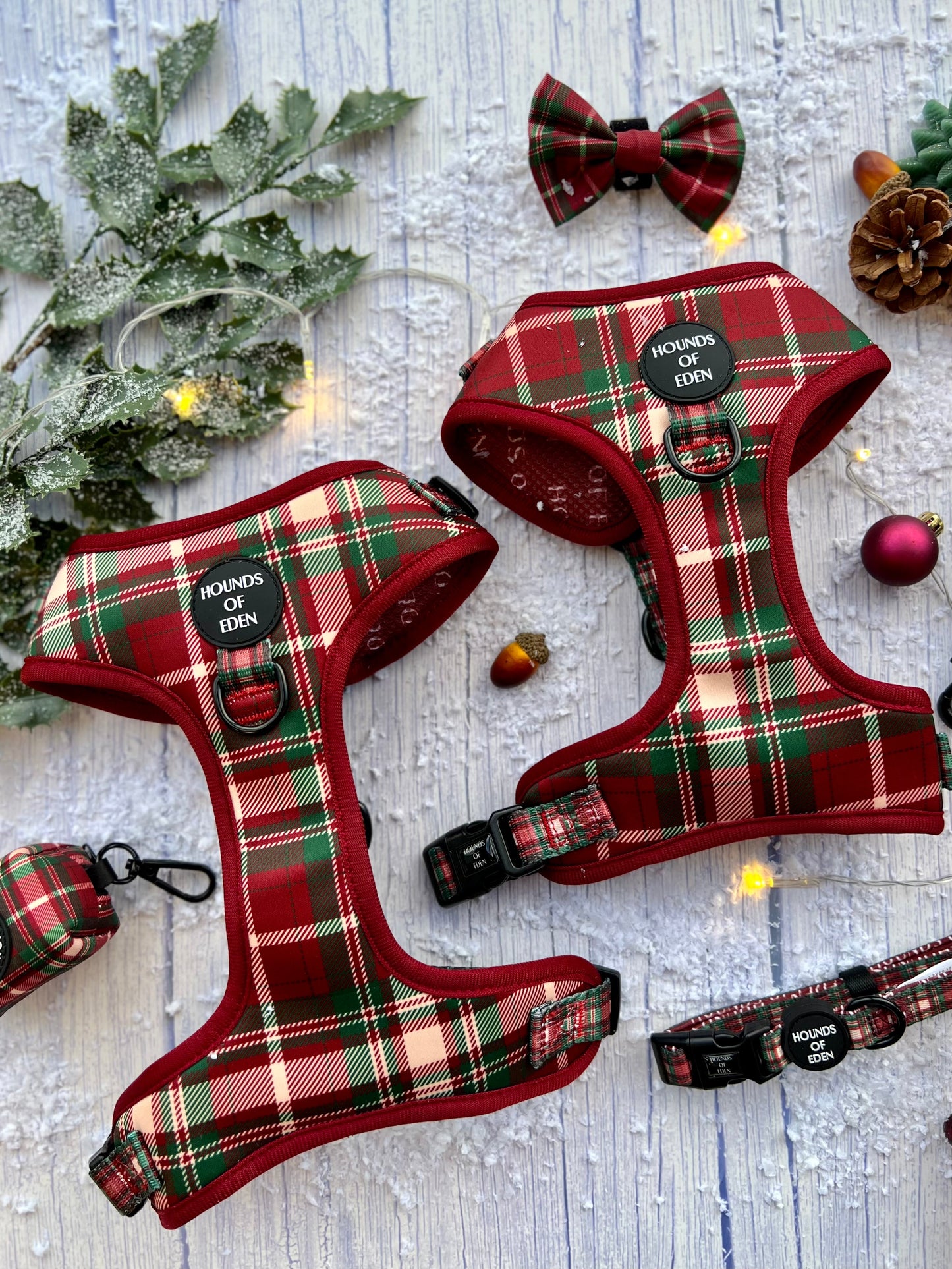 Tartan Me Up - Red & Cream Tartan Design Dog Harness - The Bark Market