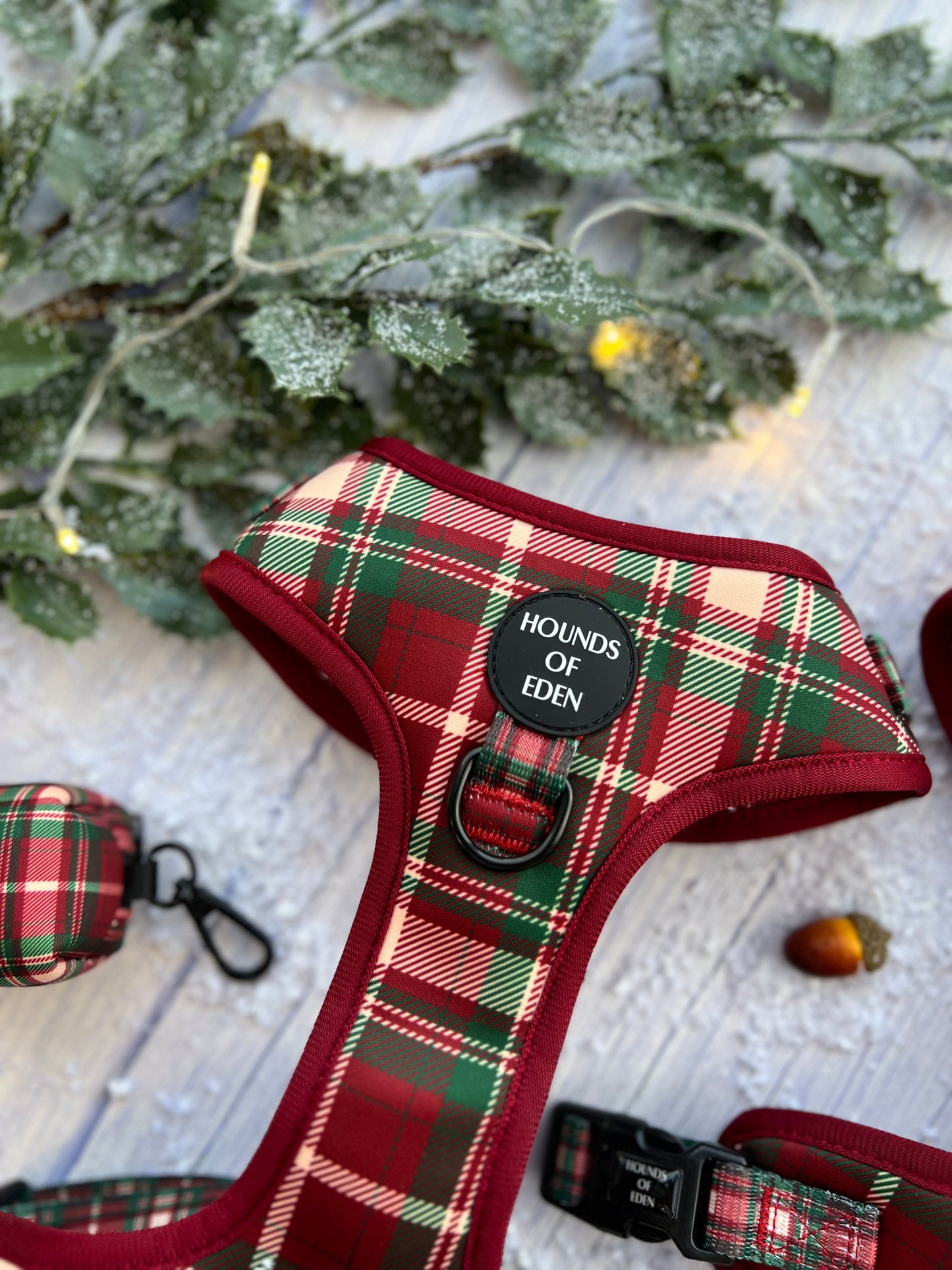 Tartan Me Up - Red & Cream Tartan Design Dog Harness - The Bark Market