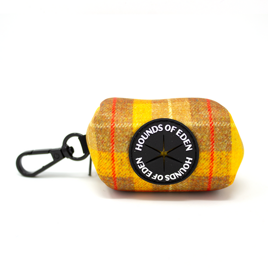 'Honey' - Honey Check Tweed Effect Poop/Treat Bag Holder - The Bark Market