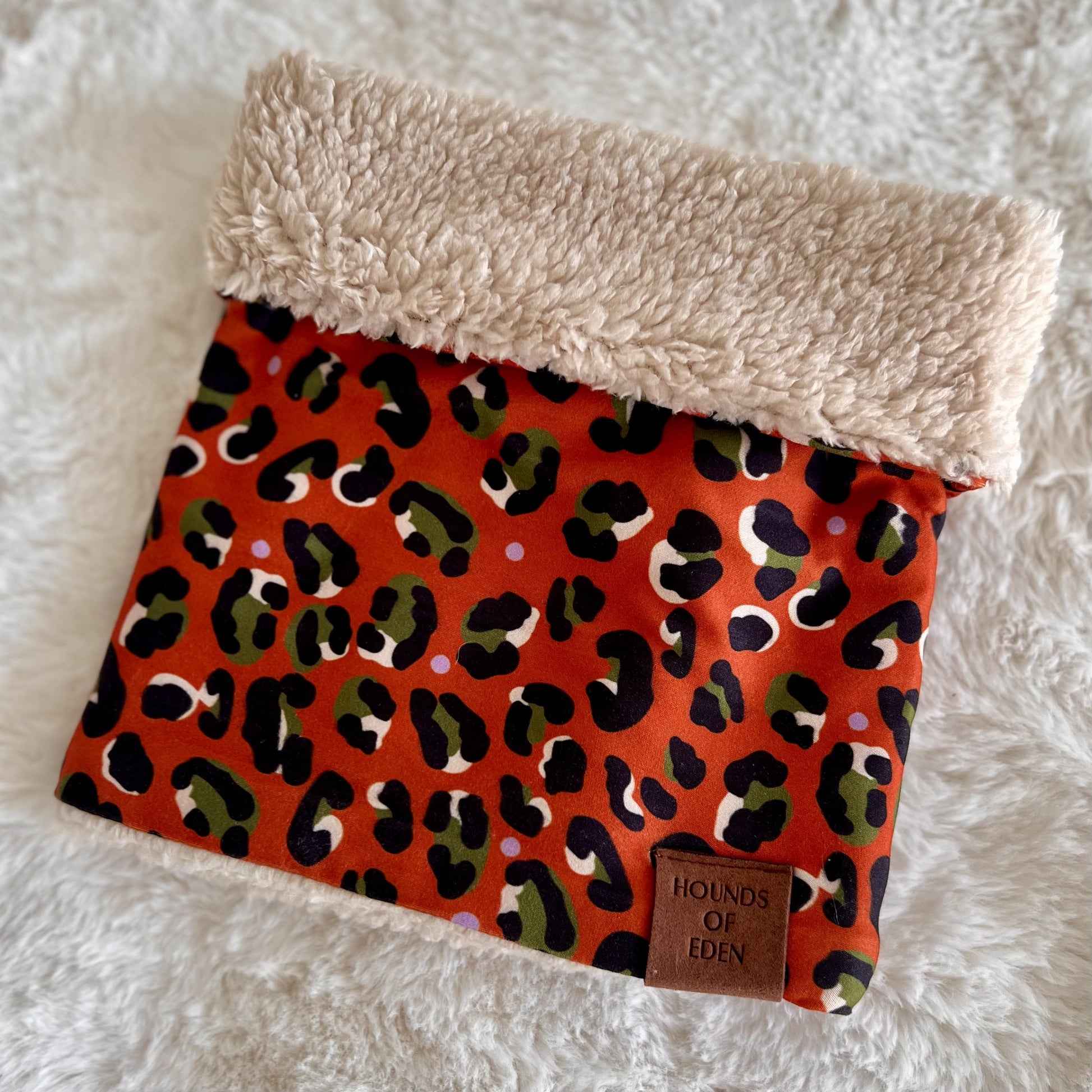 Burnt Orange Leopard Dog Snood - The Bark Market
