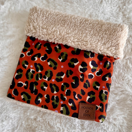 Burnt Orange Leopard Dog Snood - The Bark Market