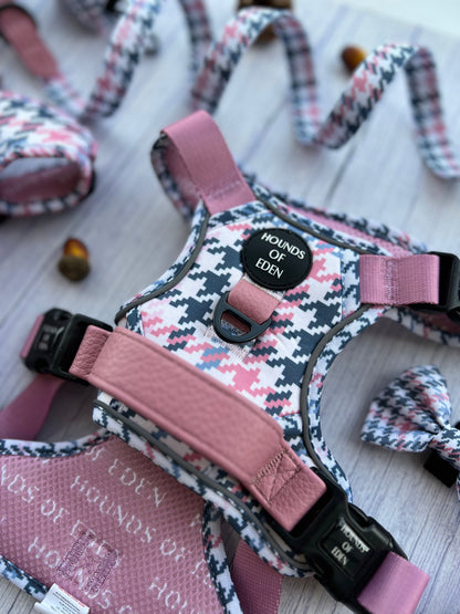 Pink Houndstooth Dog Supaw Strong Lite™ Harness (XS-XL) - The Bark Market