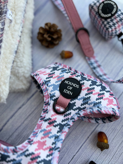 Pink Houndstooth Dog Harness (XXS-XS) - The Bark Market