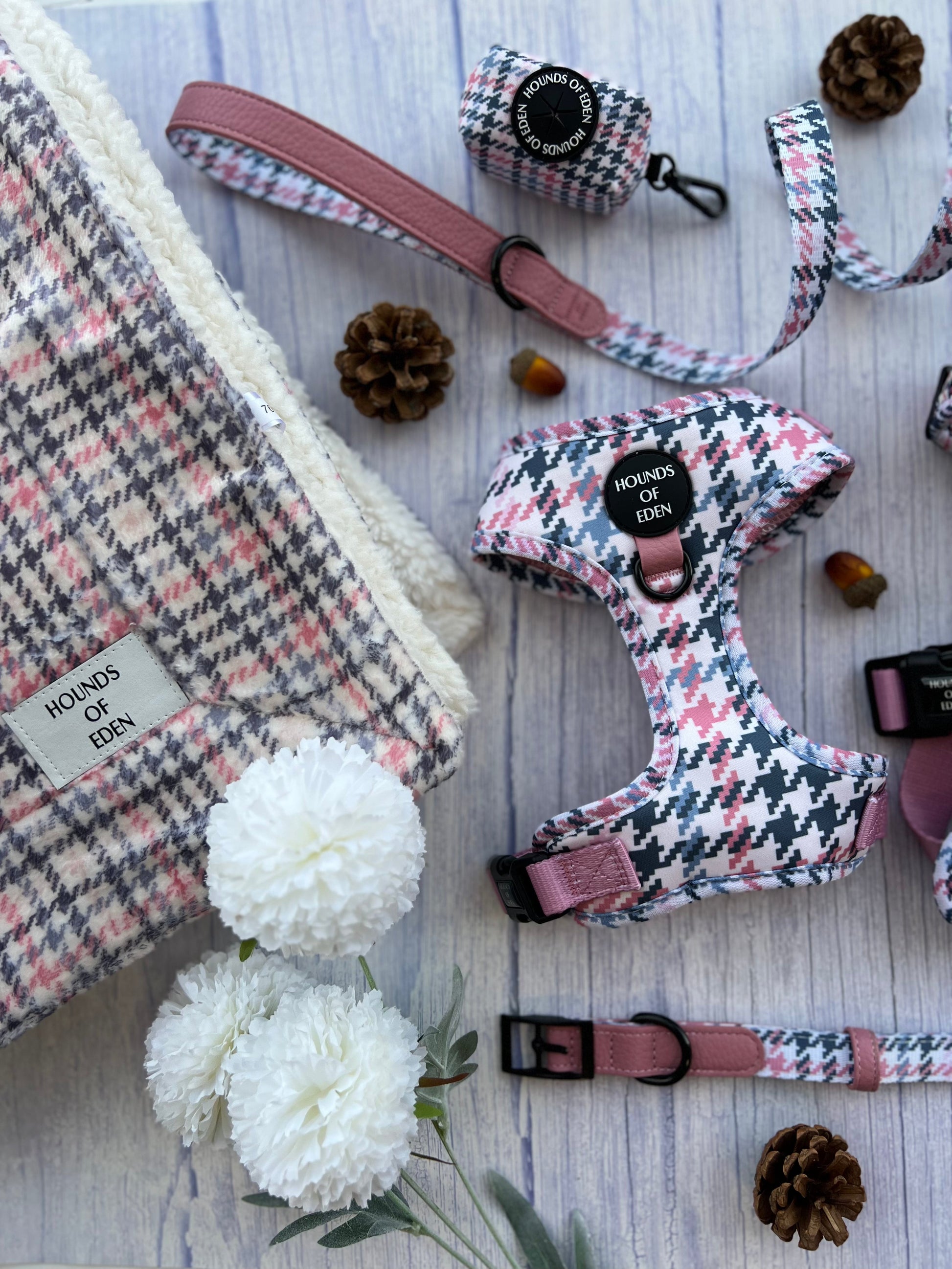 Pink Houndstooth Dog Harness (XXS-XS) - The Bark Market