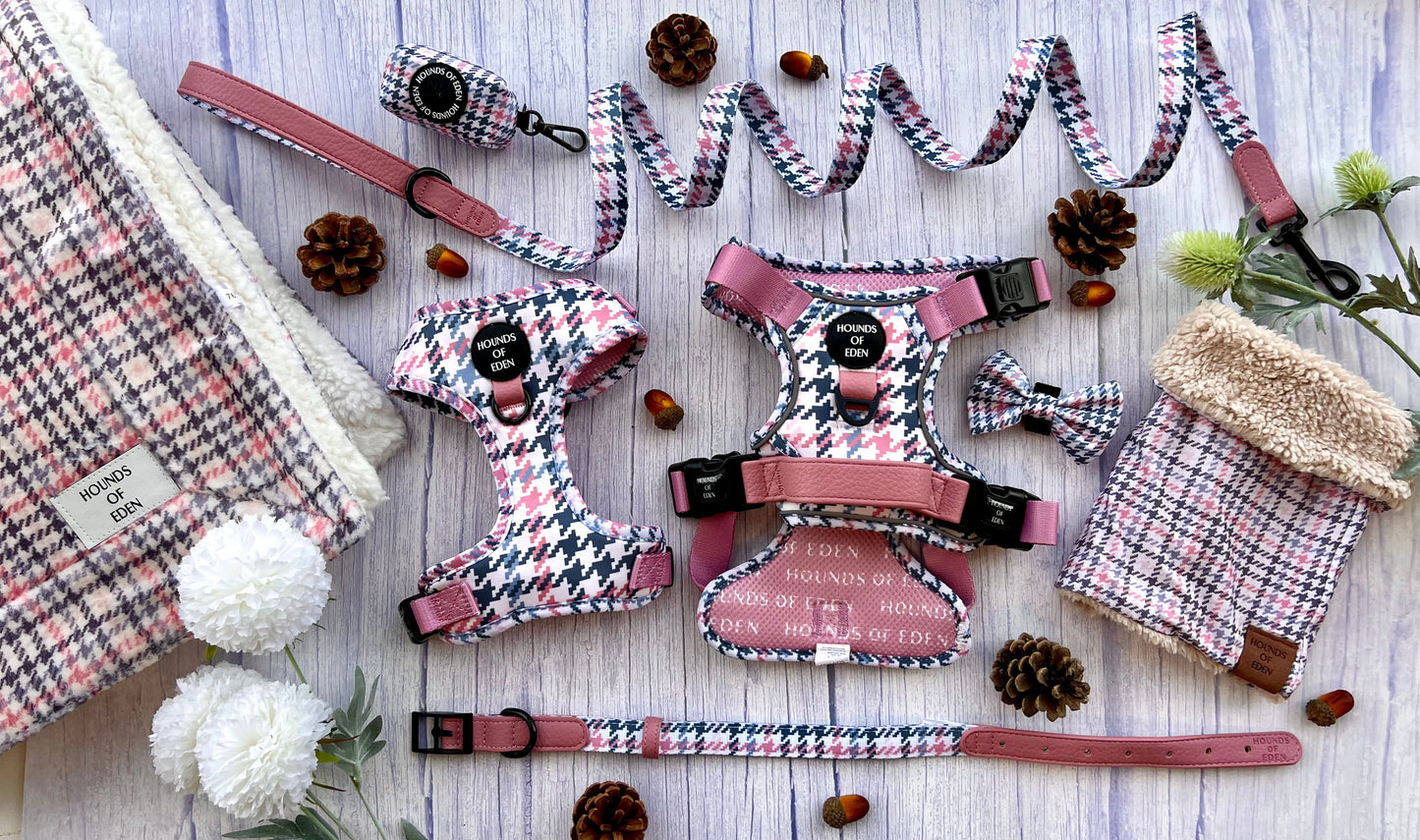 Pink Houndstooth Dog Supaw Strong Lite™ Harness (XS-XL) - The Bark Market