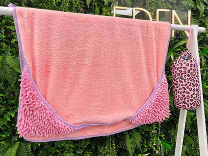 Blushing Leopard - Dog Towel + Carry Bag - The Bark Market