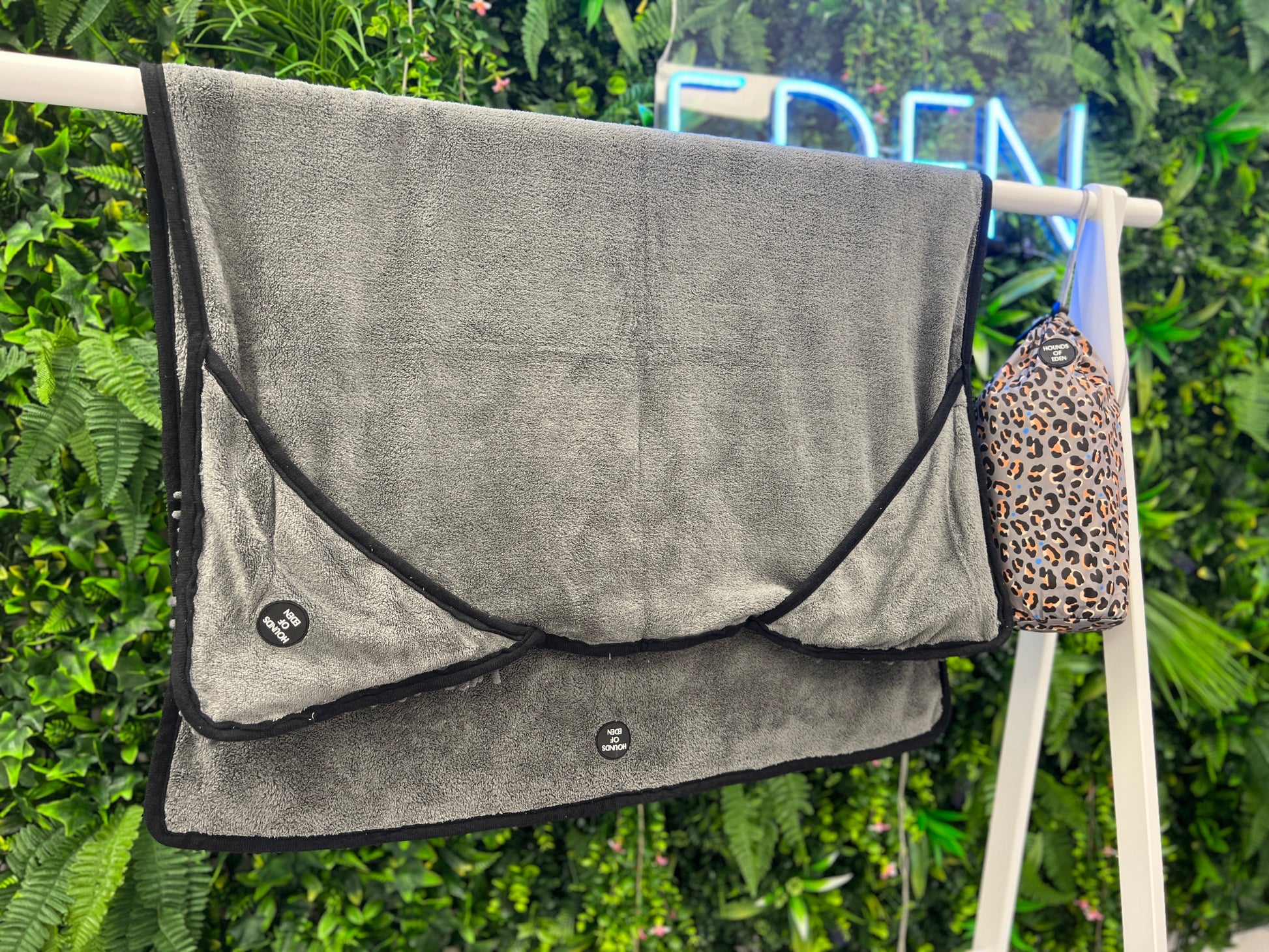 Steel Leopard - Dog Towel + Carry Bag - The Bark Market