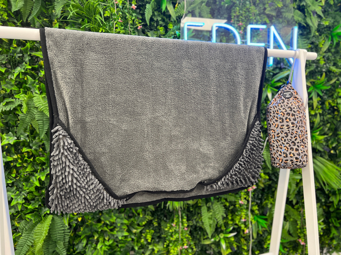 Steel Leopard - Dog Towel + Carry Bag - The Bark Market