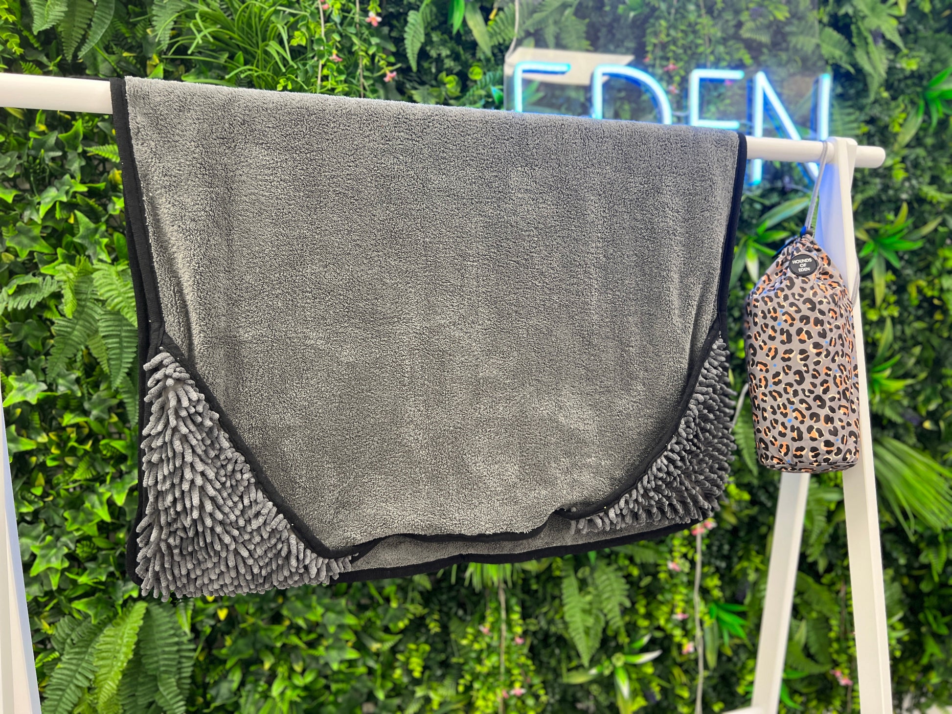 Steel Leopard - Dog Towel + Carry Bag - The Bark Market