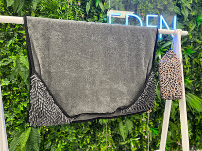 Steel Leopard - Dog Towel + Carry Bag - The Bark Market