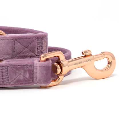 Lilac Dreams - Lilac Velvet Dog Harness with Rose Gold Metal Hardware - The Bark Market