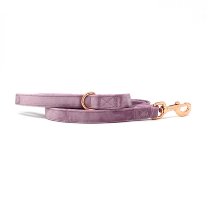 Lilac Dreams - Lilac Velvet Dog Harness with Rose Gold Metal Hardware - The Bark Market