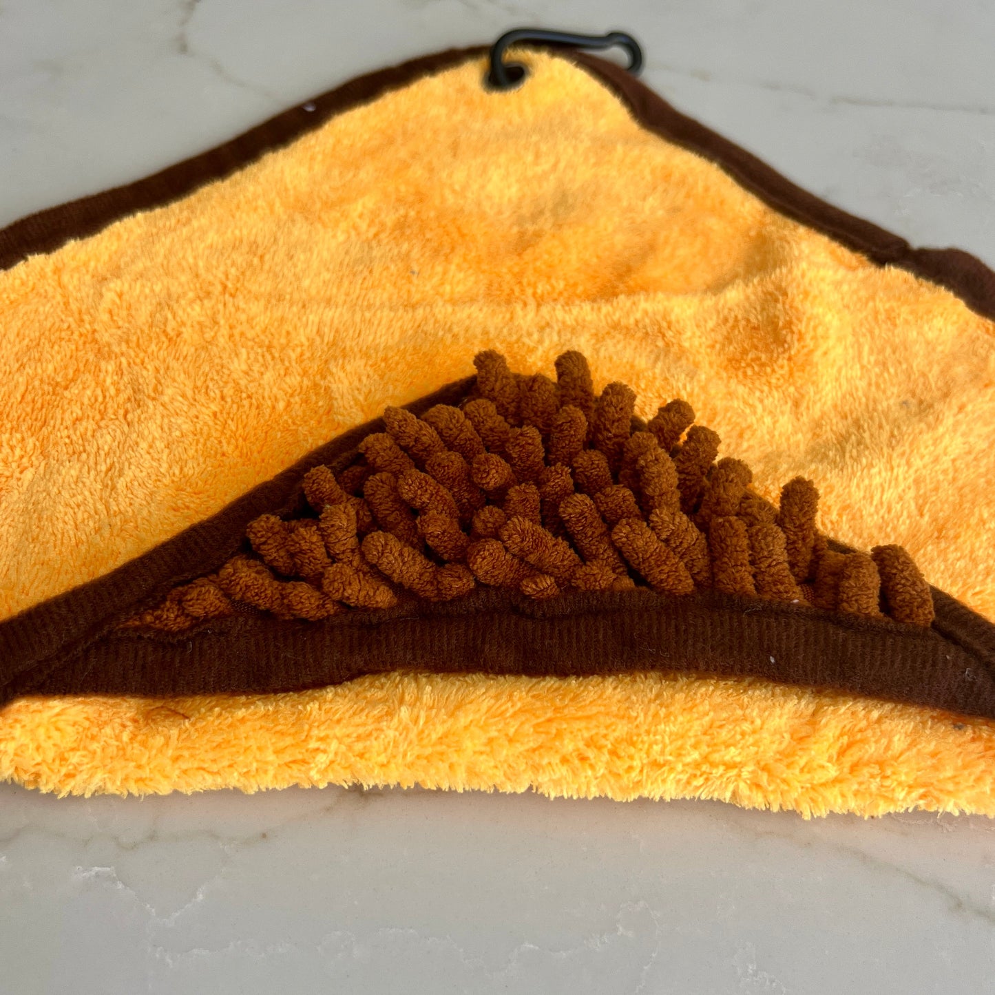 Mini Dog Towel + Clip, Yellow & Brown - The Bark Market