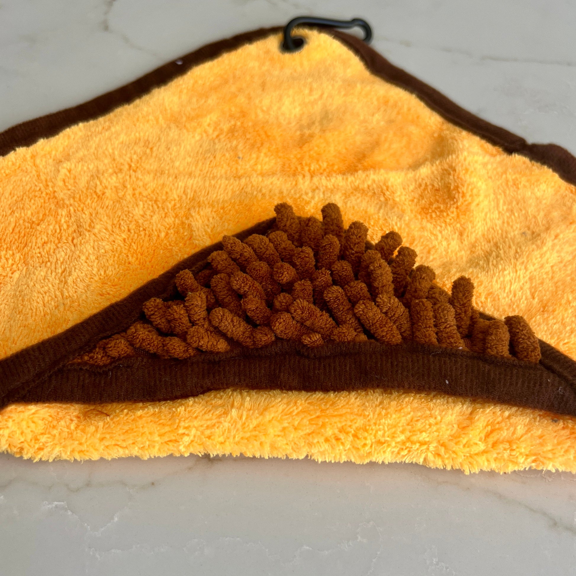 Mini Dog Towel + Clip, Yellow & Brown - The Bark Market