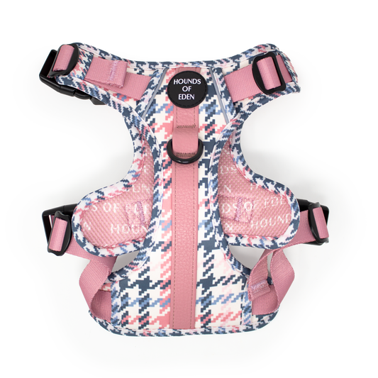 Pink Houndstooth Dog Supaw Strong Lite™ Harness (XS-XL) - The Bark Market