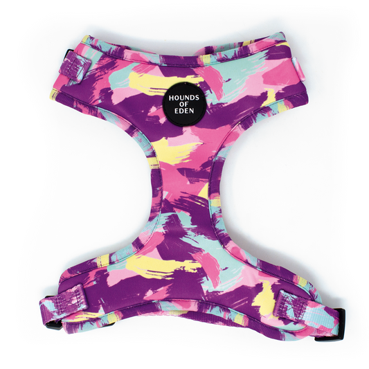 'Blush it Off' - Pink, Purple, Pastel Mint & Lemon Camo Pattern Dog Harness - The Bark Market