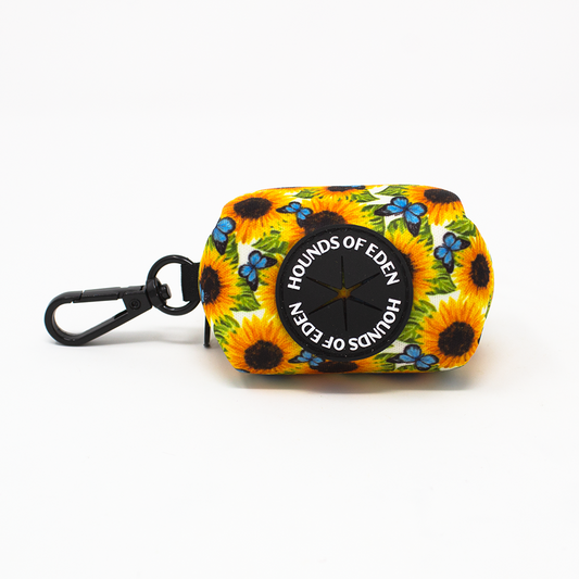 Sunflower Flutter - Yellow and Blue Poop Bag Holder - The Bark Market