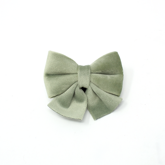 Sage Mist - Green Velvet Bow Tie - The Bark Market