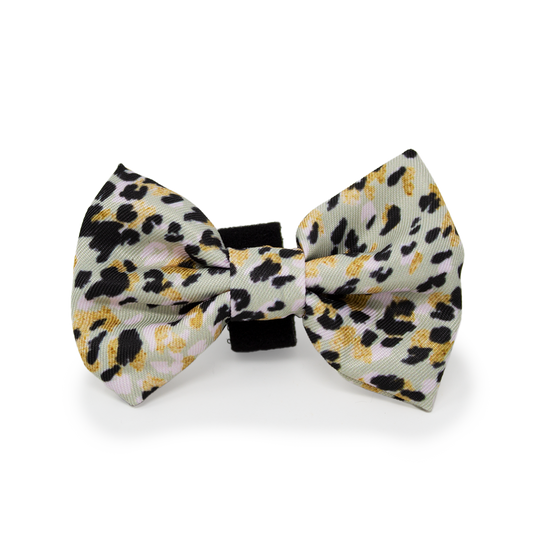 Sage Leopard Design Dog Bow Tie - The Bark Market