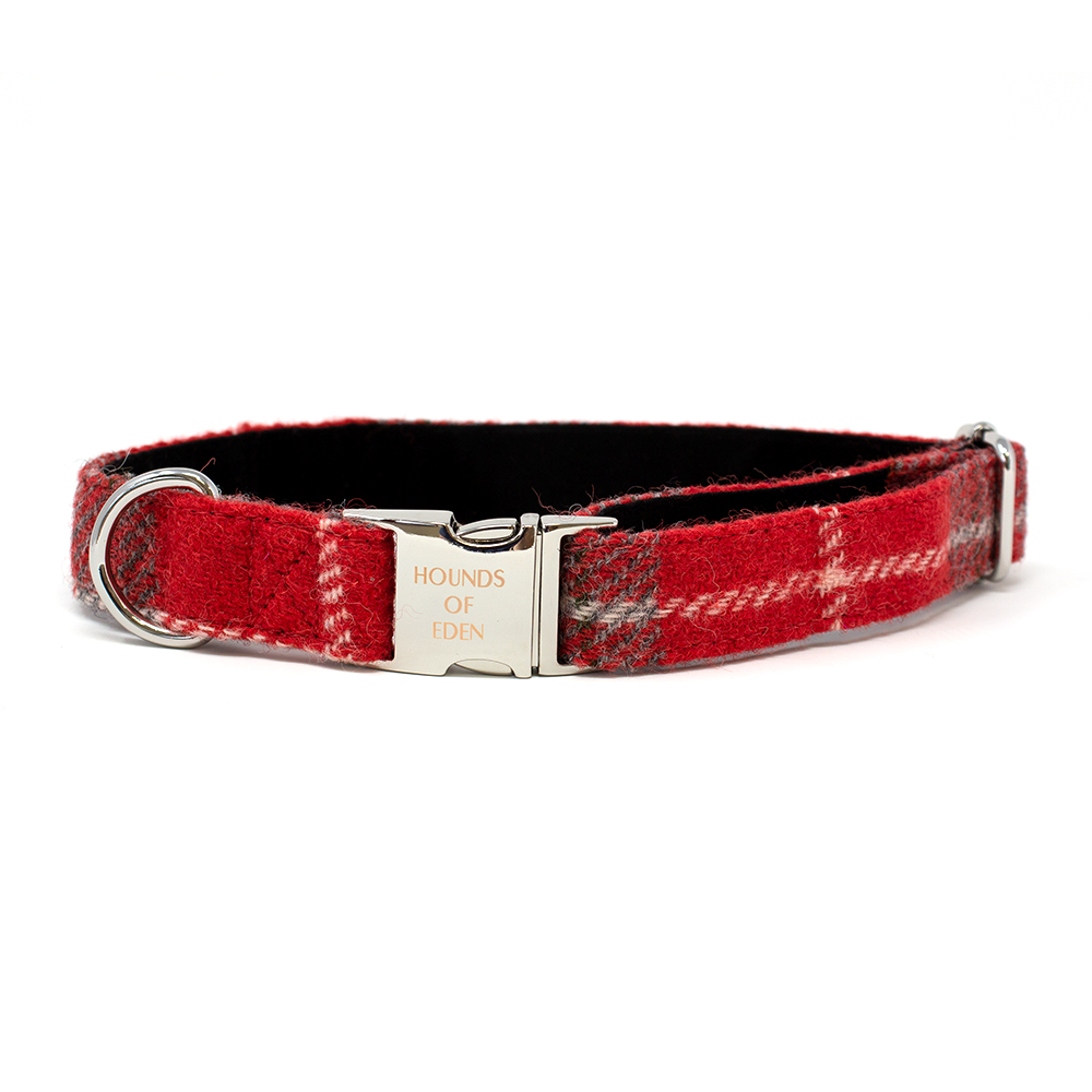 'Sammi' - Red & Grey Check Dog Harness - The Bark Market