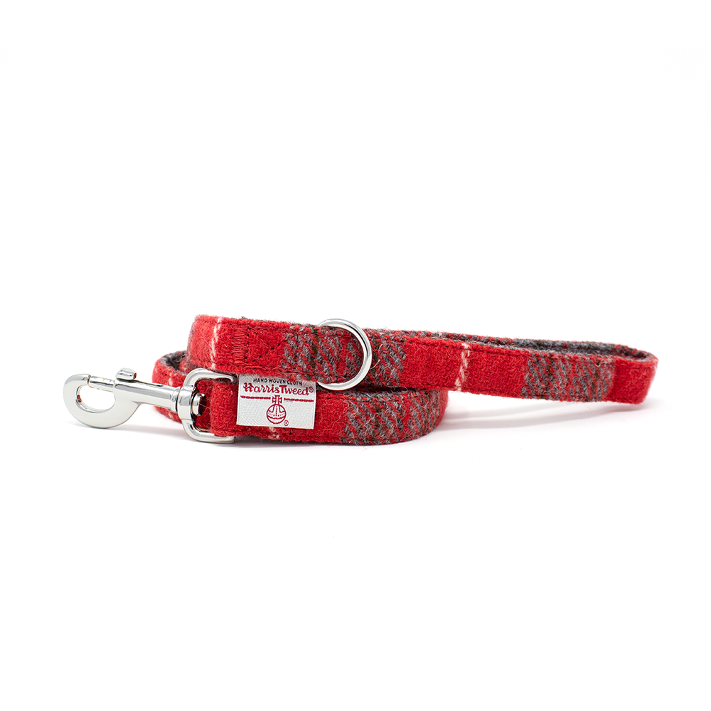 'Sammi' - Red & Grey Check Dog Harness - The Bark Market