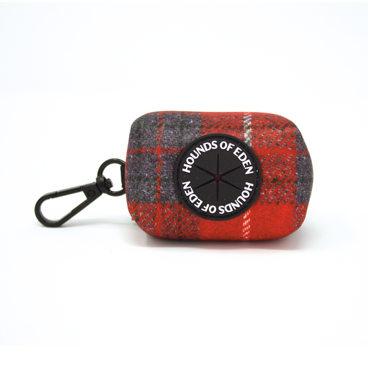 'Sammi' - Red & Grey tweed effect Poop/Treat Bag Holder - The Bark Market
