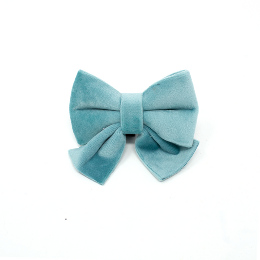 Tiffany's - Light Teal Velvet Bow Tie - The Bark Market