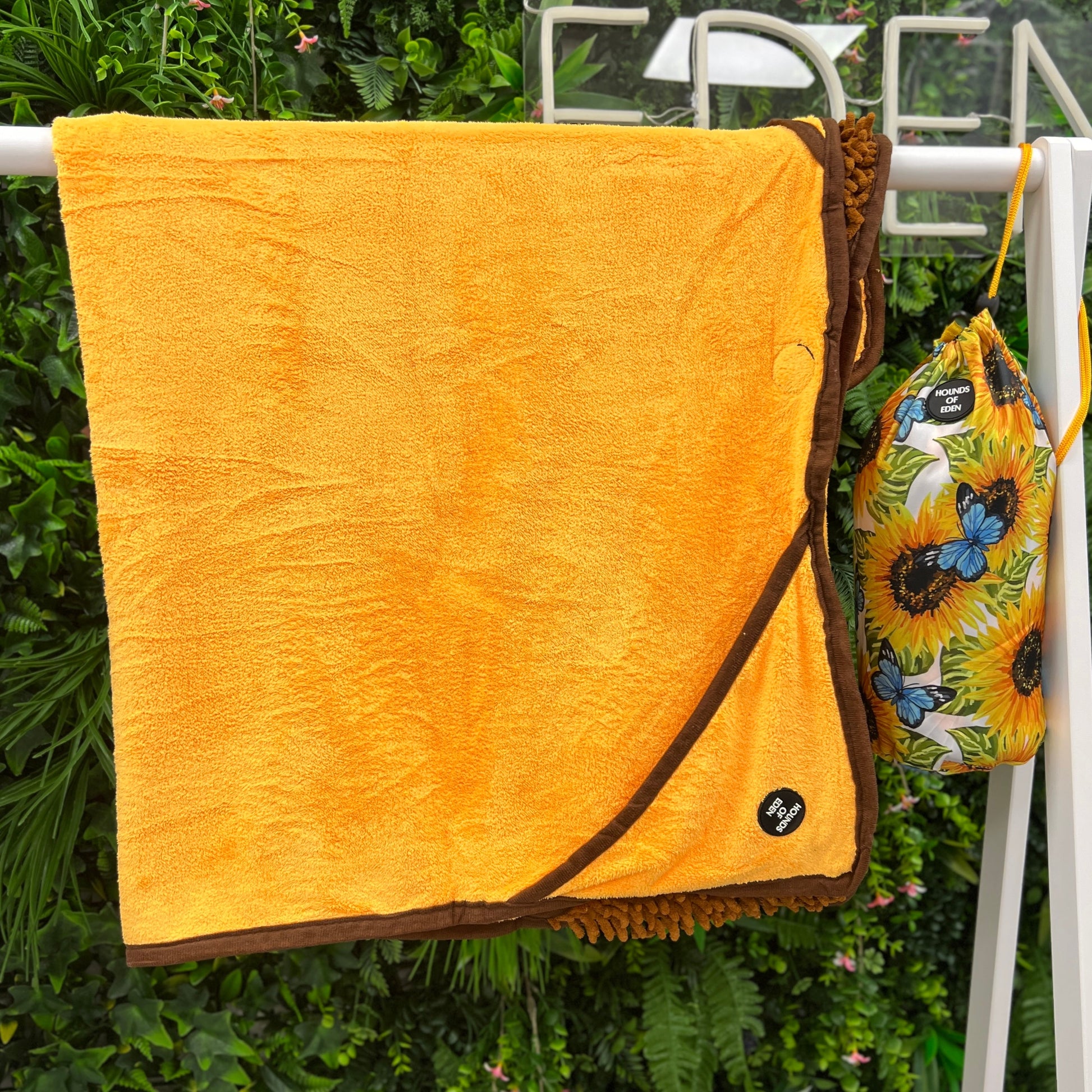 Sunflower Flutter Dog Towel - The Bark Market