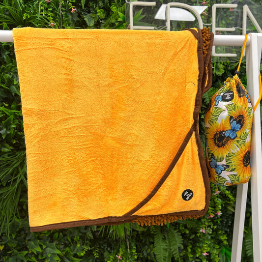Sunflower Flutter Dog Towel - The Bark Market