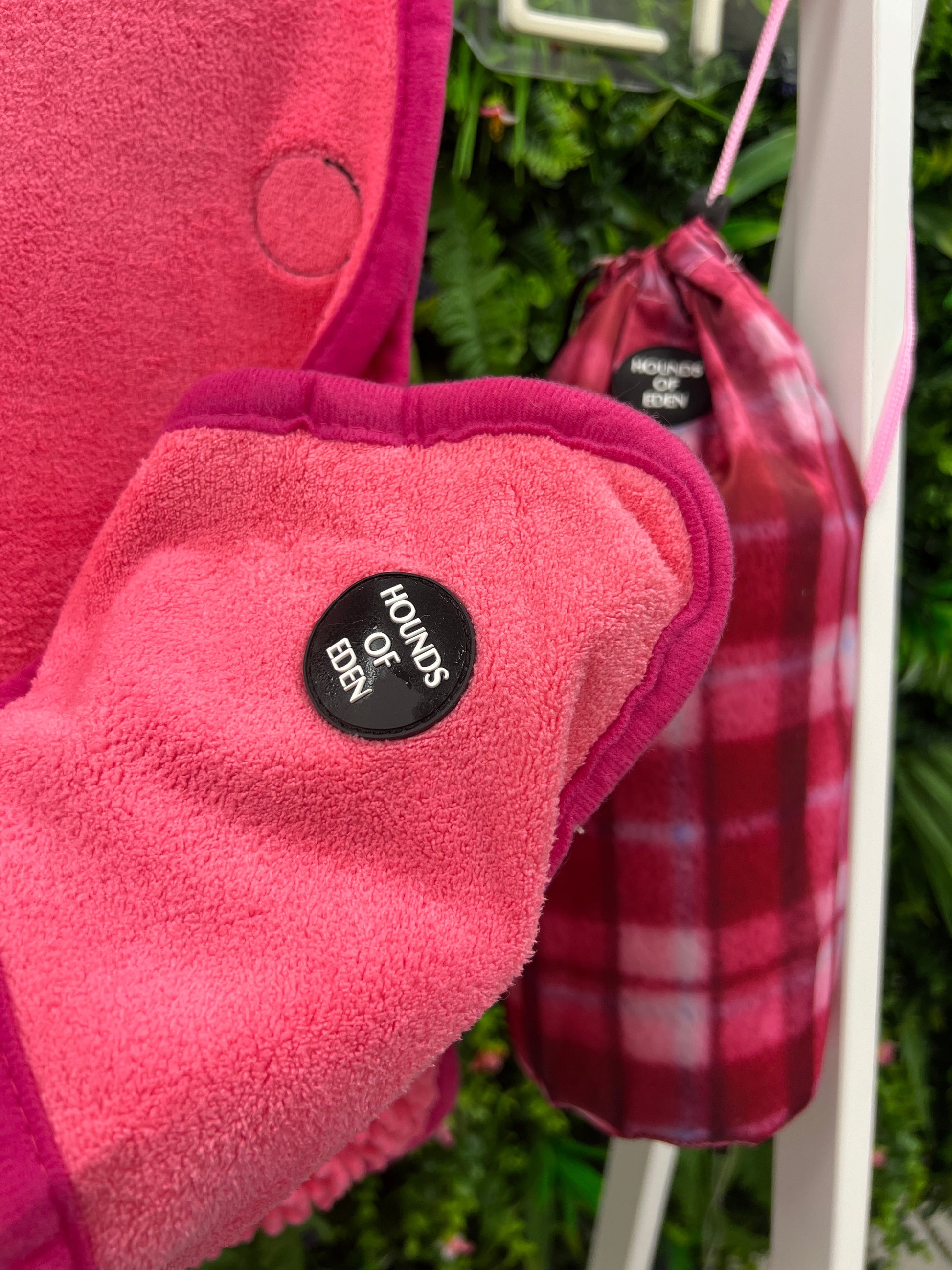Rose Berry Plaid Dog Towel - The Bark Market