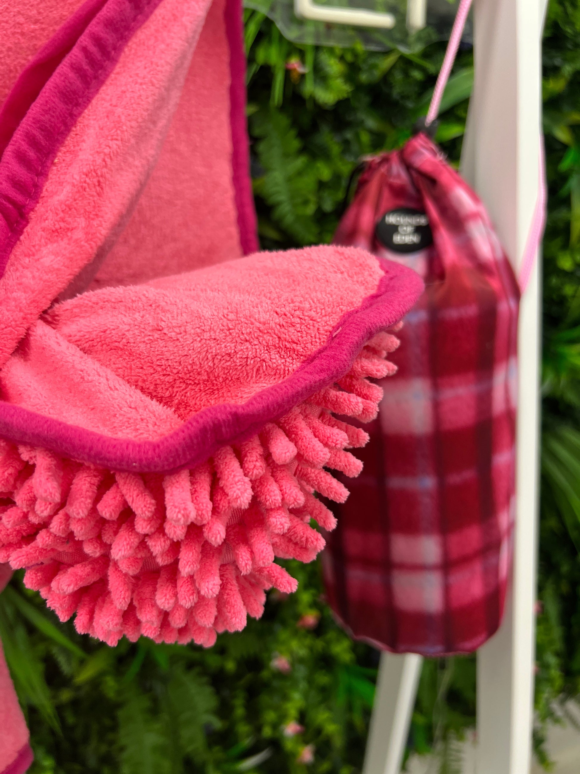 Rose Berry Plaid Dog Towel - The Bark Market
