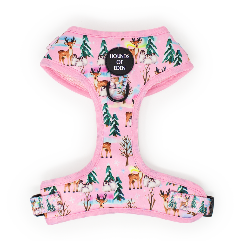 Aurora Nights - Pink Penguin Design Dog Harness - The Bark Market