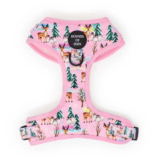 Aurora Nights - Pink Penguin Design Dog Harness - The Bark Market