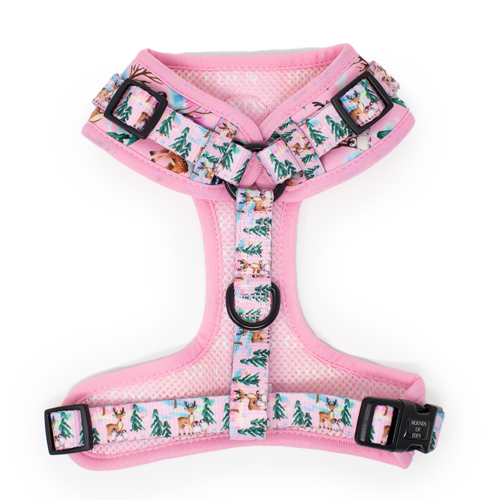 Aurora Nights - Pink Penguin Design Dog Harness - The Bark Market