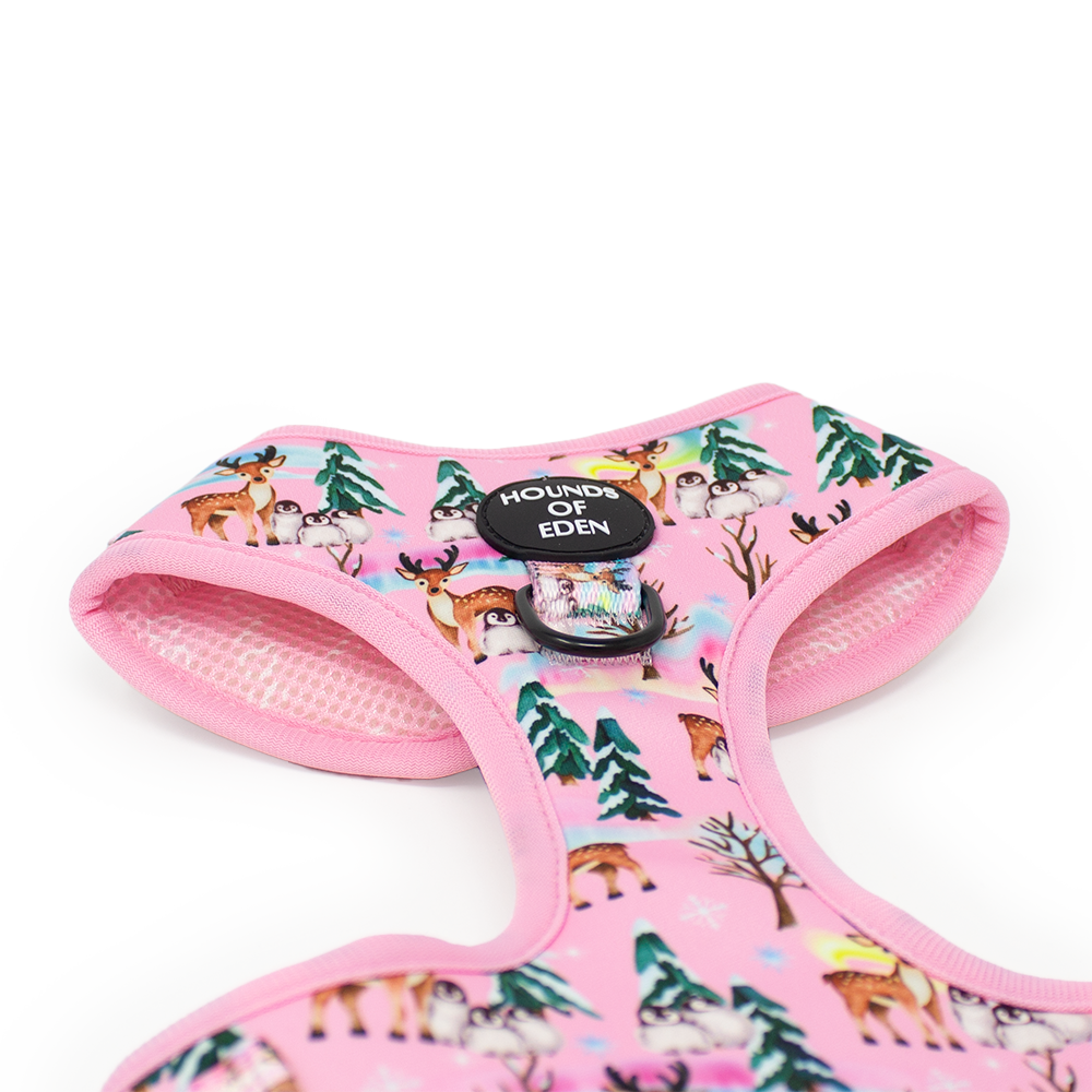 Aurora Nights - Pink Penguin Design Dog Harness - The Bark Market