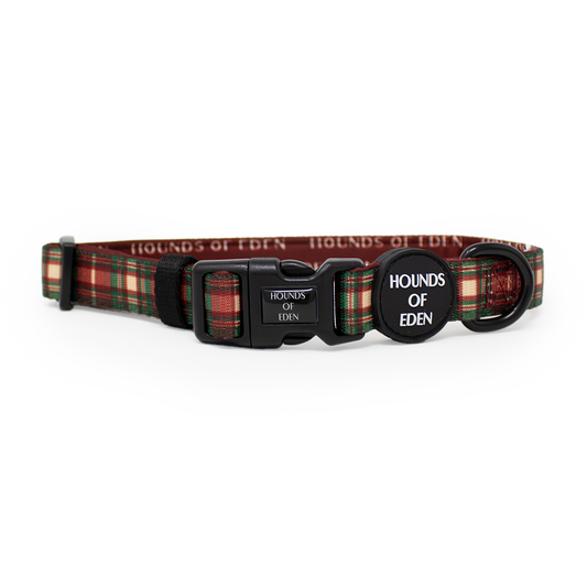 Tartan Me Up - Red & Cream Tartan Design Dog Collar - The Bark Market