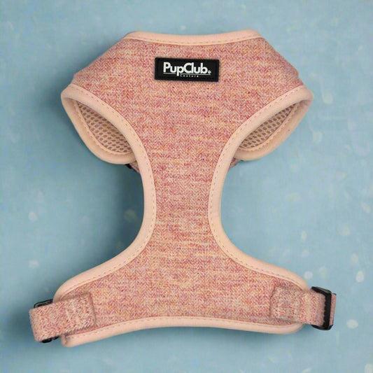 Tweed Adjustable Harness - Pink - The Bark Market