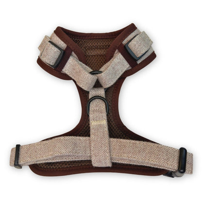Tweed Adjustable Harness - Brown - The Bark Market