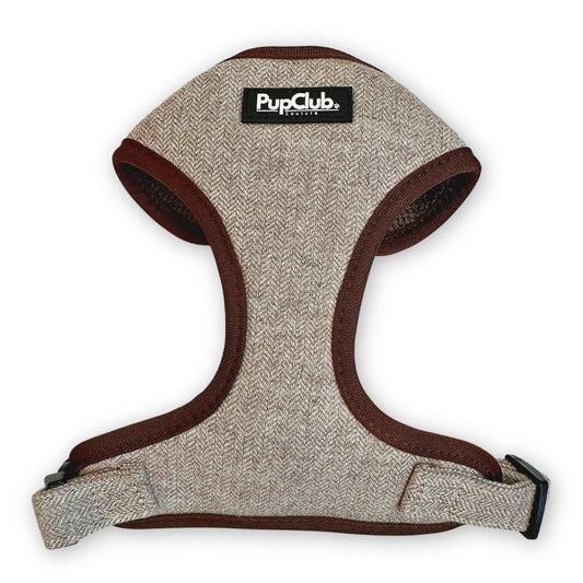 Tweed Adjustable Harness - Brown - The Bark Market
