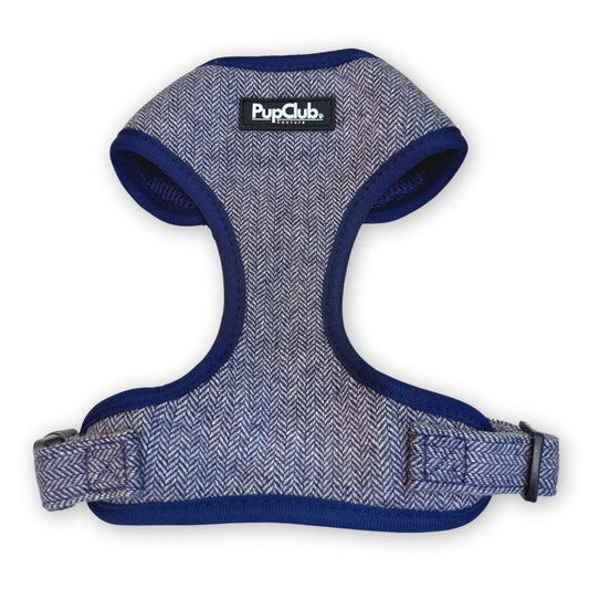 Tweed Adjustable Harness - Blue - The Bark Market